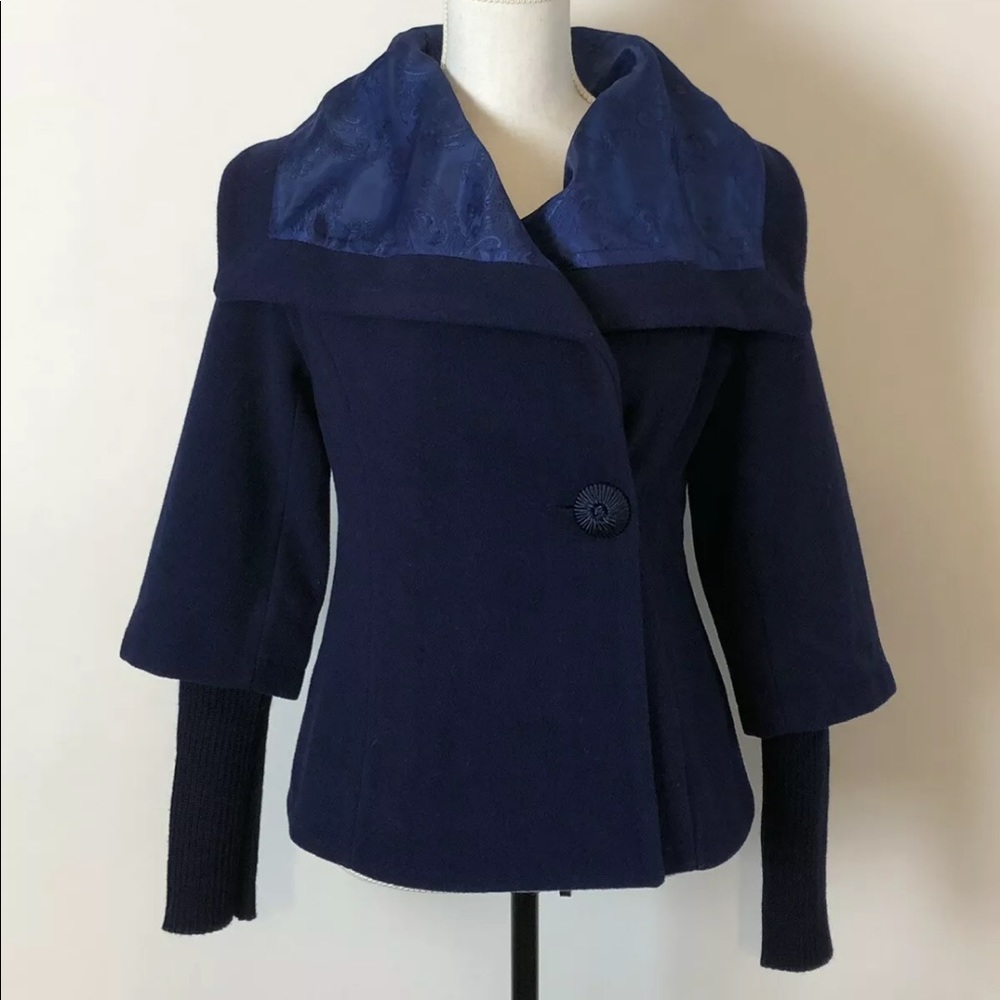 Soft Surroundings Sz S Wool Blend Navy Blue